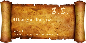 Biburger Dorisz névjegykártya